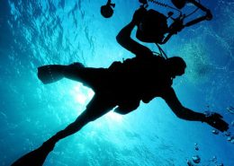 Diver with Camera shiloutte